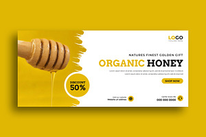 Organic Honey Social Media banner, a Social Media Template by nandinigraphics