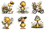 Whimsical Spring Duck Clipart, an Illustration by Dream Creation (Thumbnail 4 of 6)
