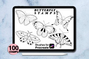 100 procreate butterfly stamps, a Brush Add-On by Arts For Peace (Thumbnail 4 of 9)