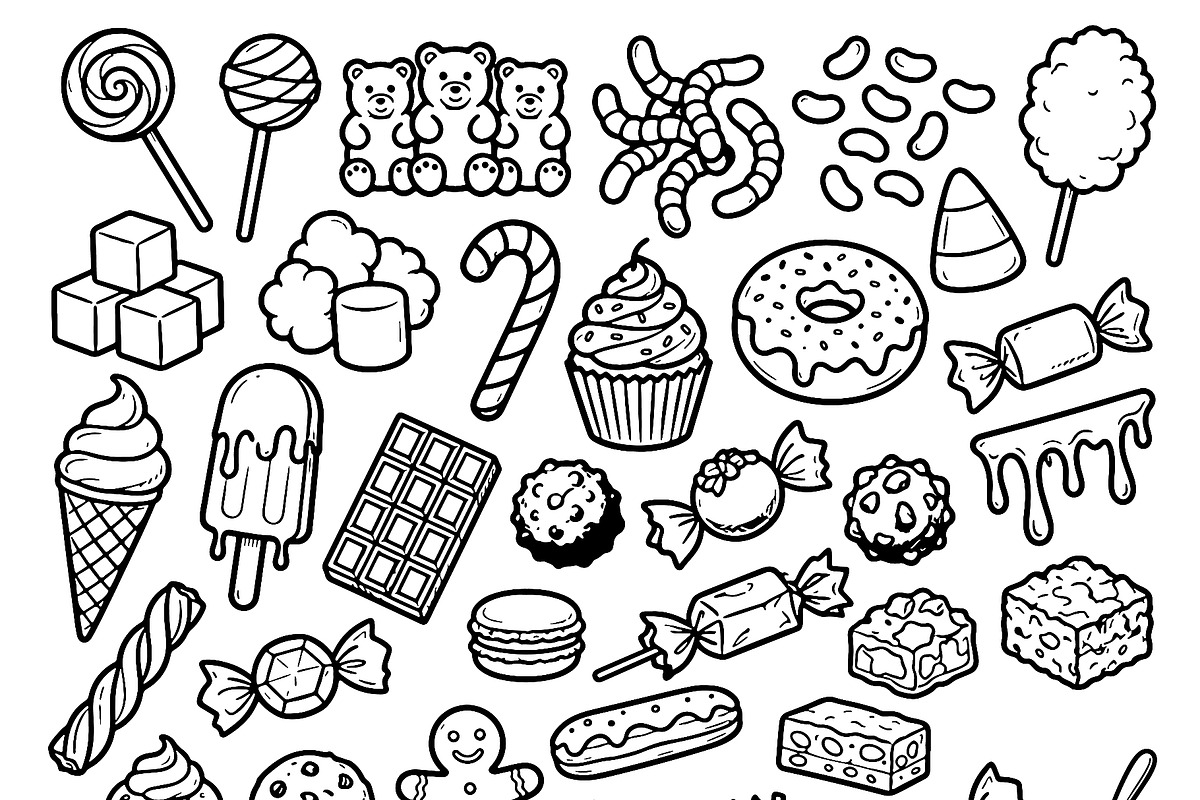 Hand drawn candy collection. Doodle, an Object Illustration by Voodz_shop (Photo 3 of 3)