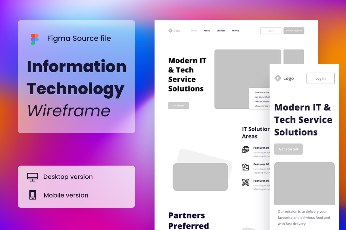 Information Technology Wireframe Web, a Wireframe Template by INSPR STD (Photo 1 of 4)