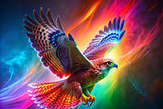 Vibrant Hawk Print, an Animal Illustration by ZobaDepot (Thumbnail 1 of 4)