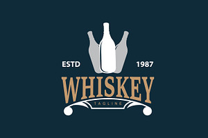 Whiskey Logo Design Old Drink Bottle, a Branding & Logo Template by Maylianaw28