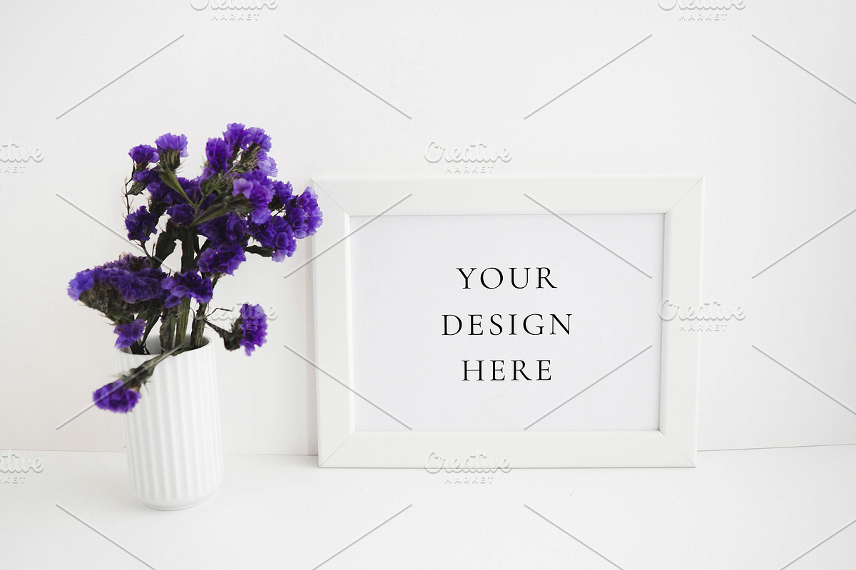 Lavender Floral Spring Frame Mockup, a Print Template by Imperium Nordique