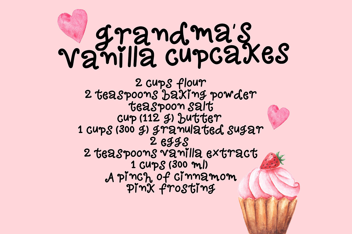 Little Fairy cakes Curly font, a Handwritten Font by Libby Wishes (Photo 3 of 10)