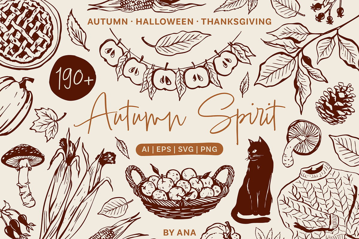 Autumn Thanksgiving Illustration Set, an Object Illustration by Wild and Wonder by Ana (Photo 1 of 13)