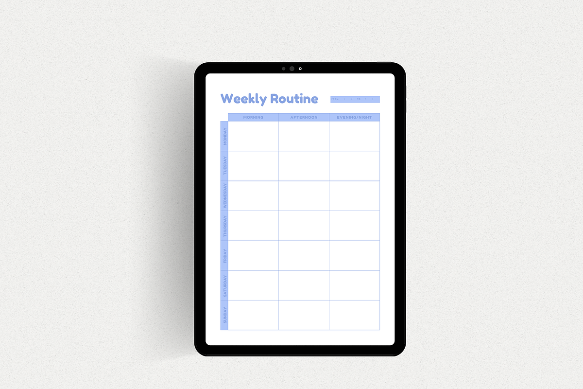 Weekly Routine Planner Printable, a Print Template by The Chaos Project (Photo 6 of 10)