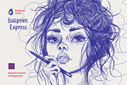 Ballpoint Pen Illustrator Brushes, a Brush Add-On by brushapes.com (Thumbnail 1 of 10)
