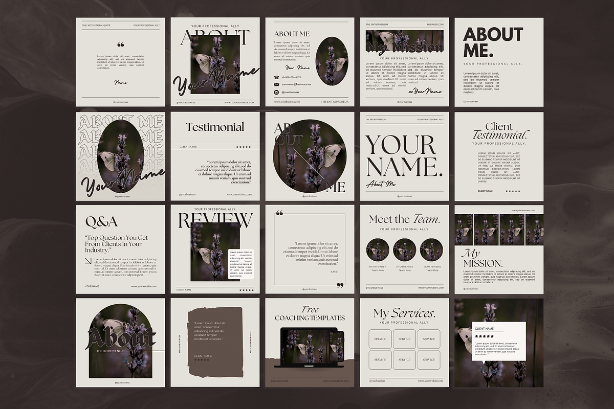 Soft Charcoal Social Media Brand Kit, a Branding & Logo Template by The Flossy Finch (Photo 17 of 18)
