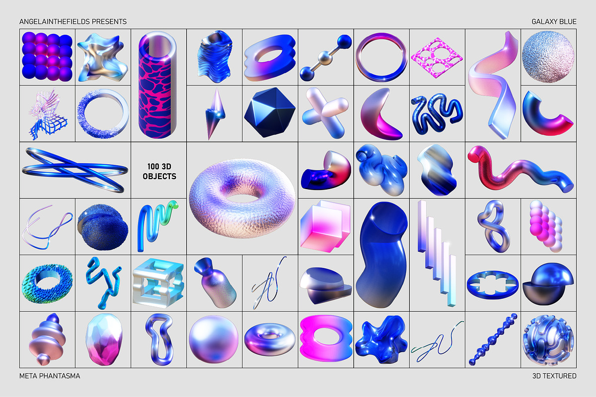 3D GALAXY BLUE Objects, an Object Graphic by angelainthefields (Photo 2 of 11)