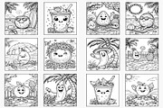 Fruit-Themed Summer Coloring Pages, a Seasonal Illustration by Lamia Emad (Thumbnail 3 of 4)