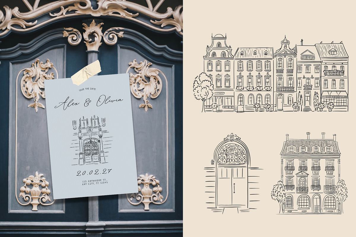 Vintage Houses Procreate Stamps, a Brush Add-On by Veronika Gotovceva (Photo 5 of 10)