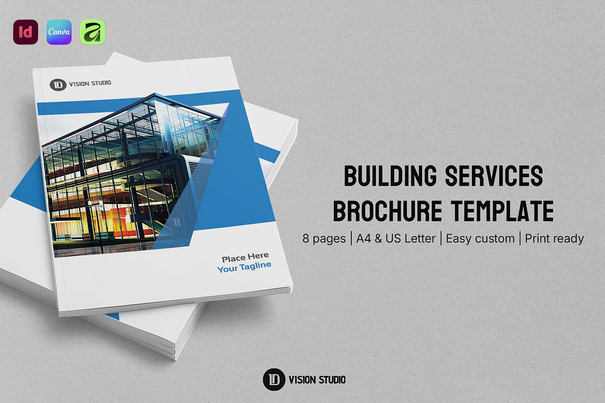 Building Brochure Canva InDesign, a Brochure Template by ID Vision Studio (Photo 1 of 15)