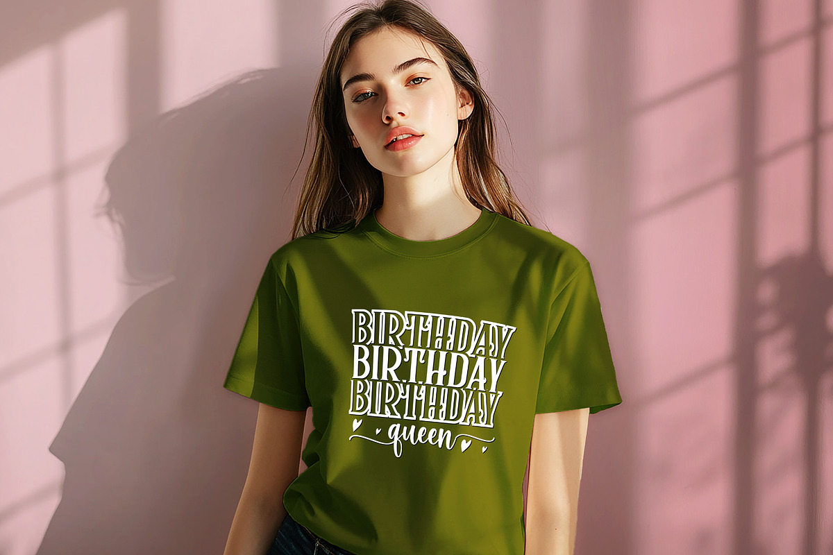 T Shirt Design For Birthday Queen, a Graphic by Vector Portal (Photo 1 of 5)