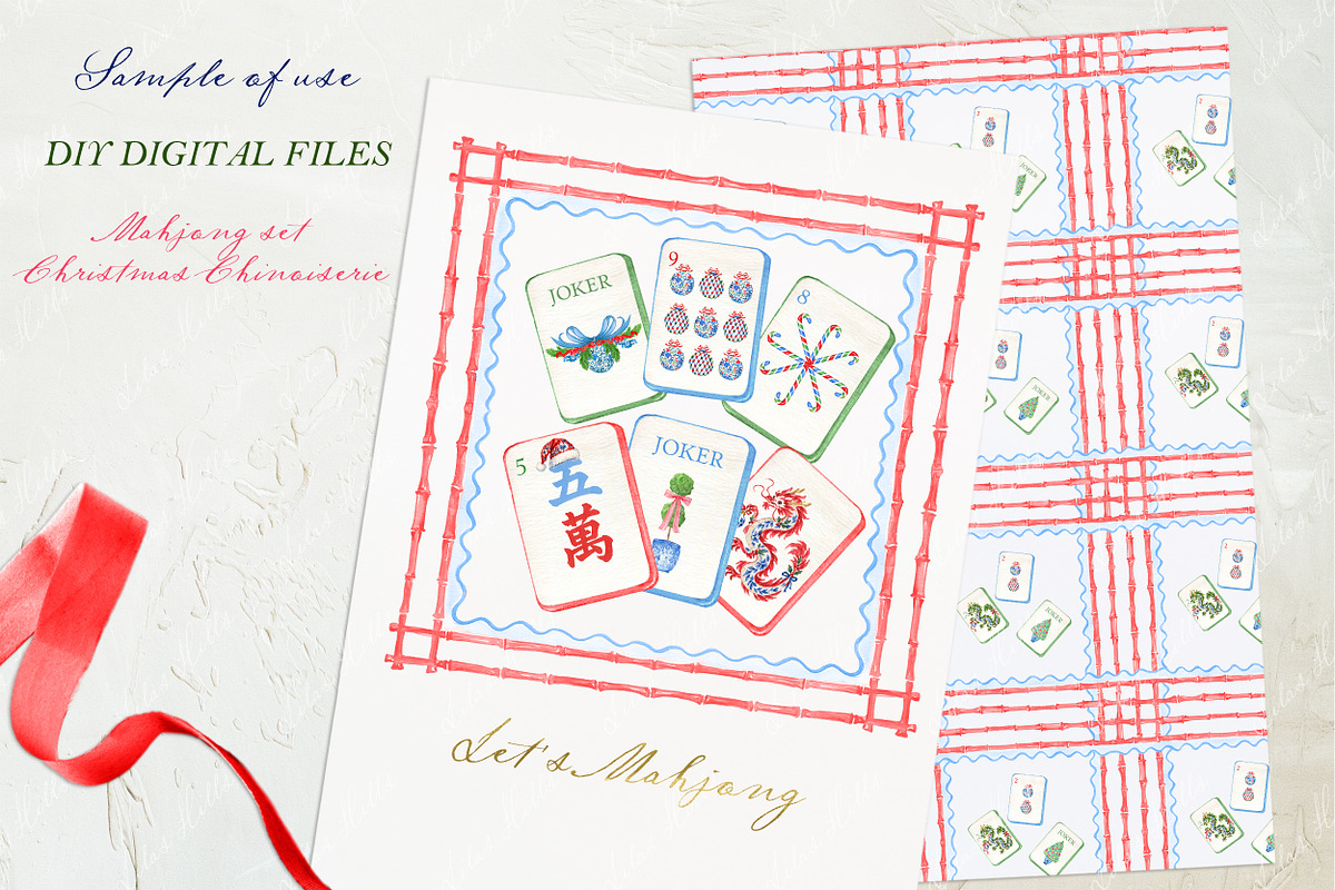 Christmas Chinoiseries Mahjong set, an Education Illustration by LABFcreations (Photo 3 of 4)
