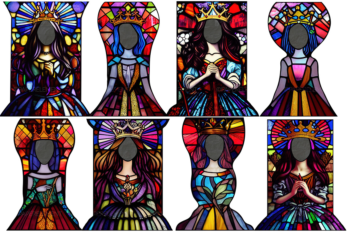 Stained Glass Princess Dress Overlay, an Illustration by Paper Element (Photo 5 of 6)