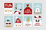 Christmas cards set with lettering, a Decorative Illustration by dv_illustration (Thumbnail 1 of 4)