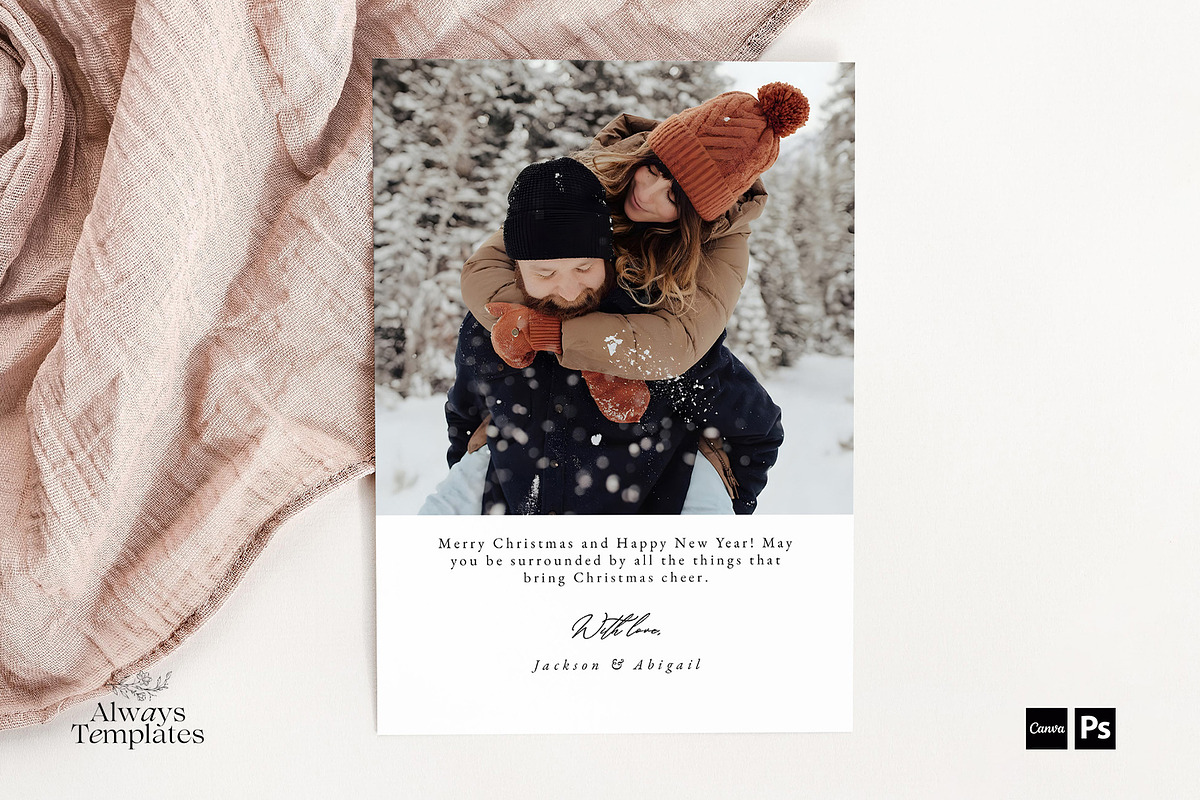 Christmas Card Template CC216, a Card Template by Always Templates (Photo 3 of 3)