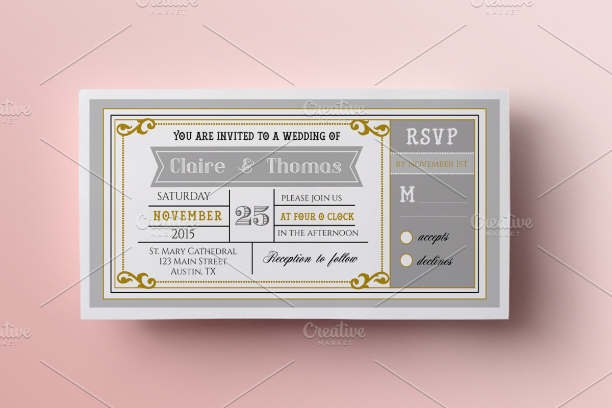 Ticket wedding invitation, an Invitation Template by annago (Photo 2 of 3)