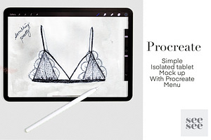 Isolated iPad with Procreate Menu
