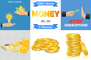 Money, Paper currency, Bitcoins Gold, a Finance Illustration by TAlex (Thumbnail 1 of 6)