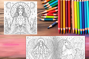 Starseed Angel Number Coloring Pages, a Brochure Template by LA Design (Thumbnail 9 of 10)