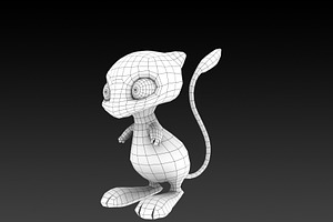 Low Poly Mew 3D Model