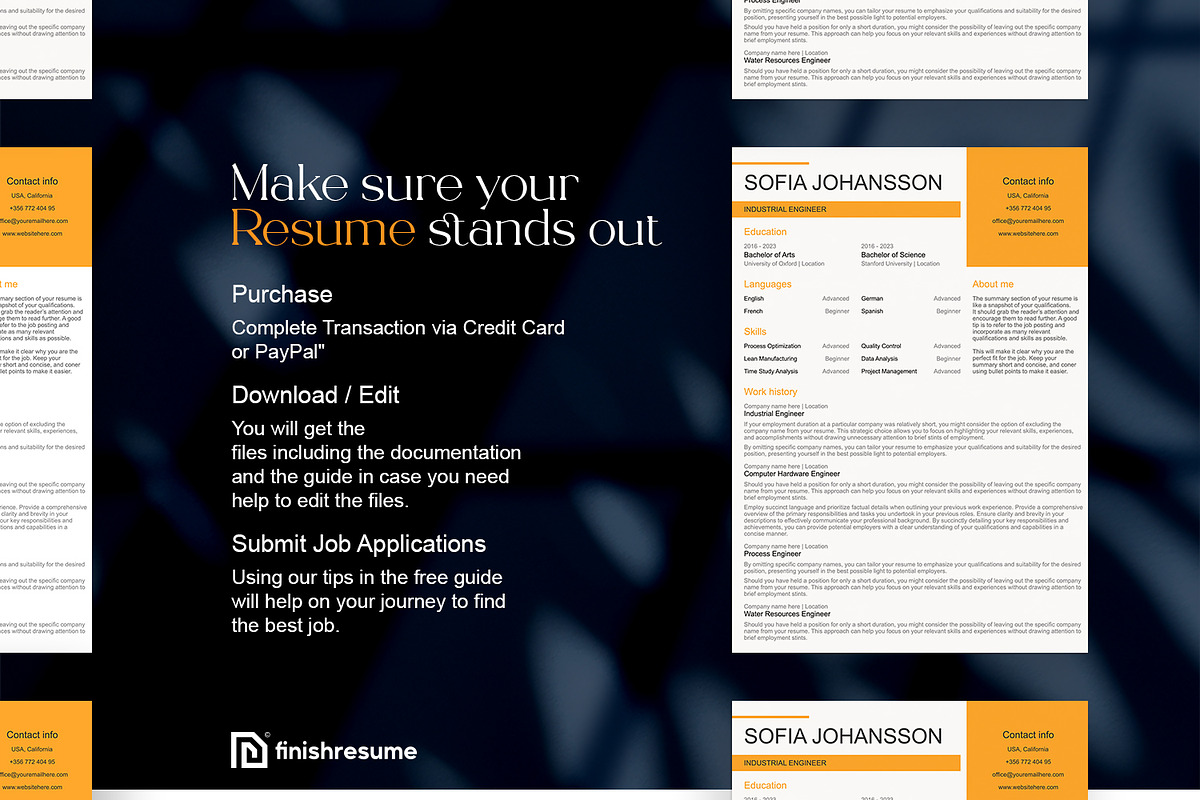 Industrial engineer resume template, a Resume Template by FinishResume (Photo 11 of 11)