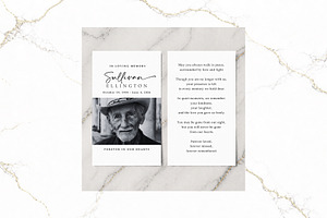Funeral Prayer Card B&W Canva FR003, a Card Template by TyphoonStudio