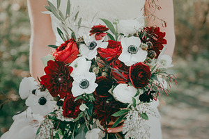Red Bright Vintage Wedding Bouquet
