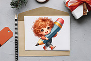Back To School Cute Doll Sublimation, an Illustration by RobertsArt (Thumbnail 2 of 7)