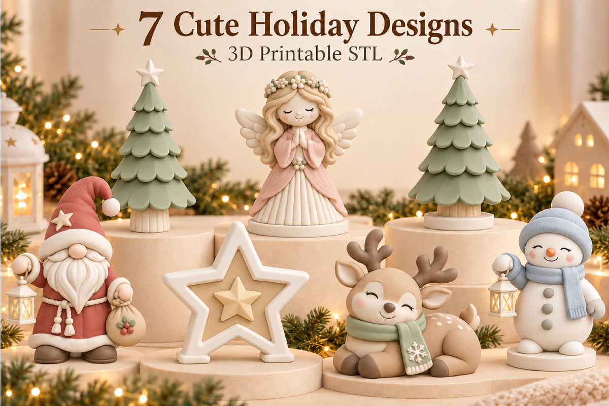 Cute Christmas Family 3D STL, a Scene 3D Model by Layerology (Photo 2 of 4)