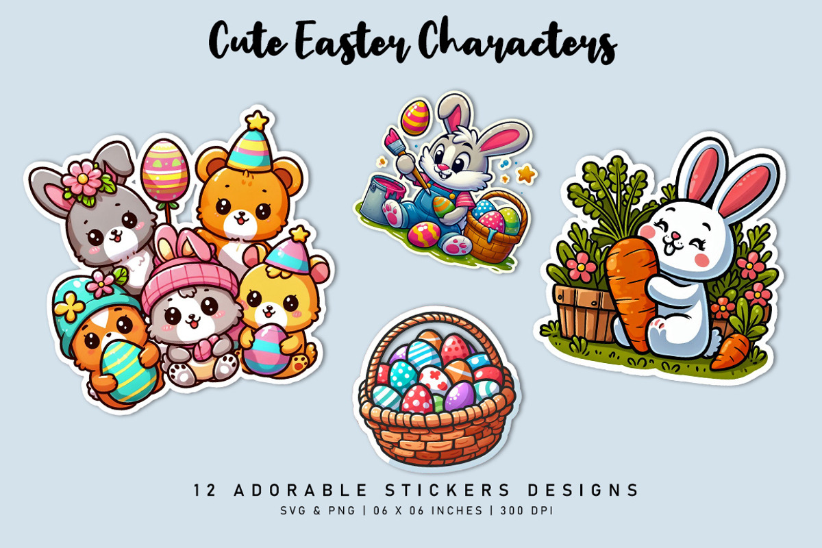Cute Easter Characters, a Seasonal Illustration by Digital Art Creations (Photo 2 of 6)