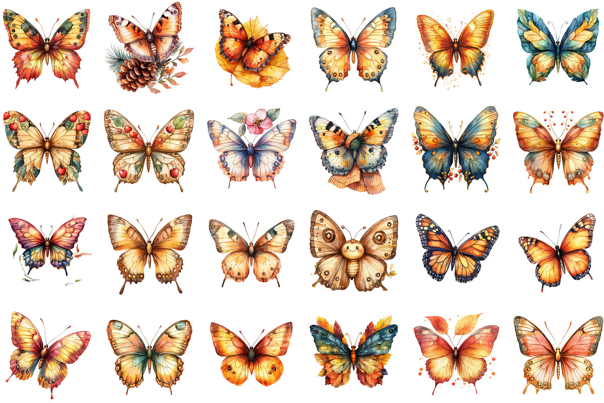Autumn Butterfly Clipart, an Illustration by Sublimation Artist (Photo 2 of 6)