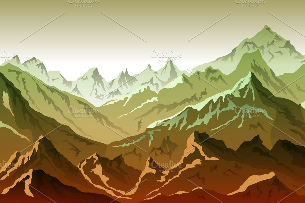 mountains illustration vector, an Illustration by Rommeo79 (Photo 6 of 6)