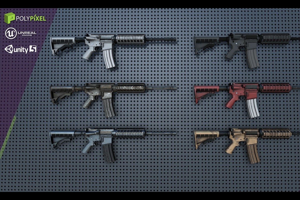 Weapon Pack: Assault Rifles, an Object 3D Model by PolyPixel (Photo 8 of 9)