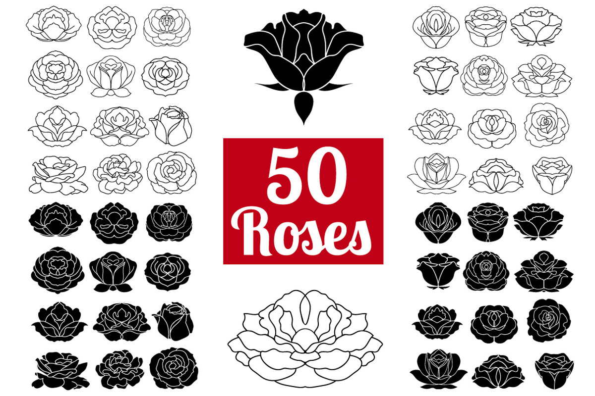 50 Rose Flowers: Logo Bundle, an Icon by Daria Volyanskaya (Photo 1 of 5)