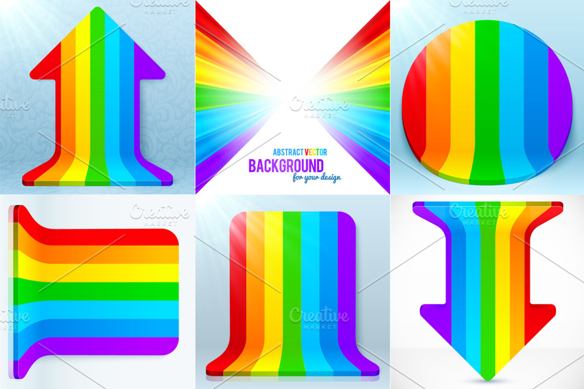 22 rainbow vector elements preview 3
