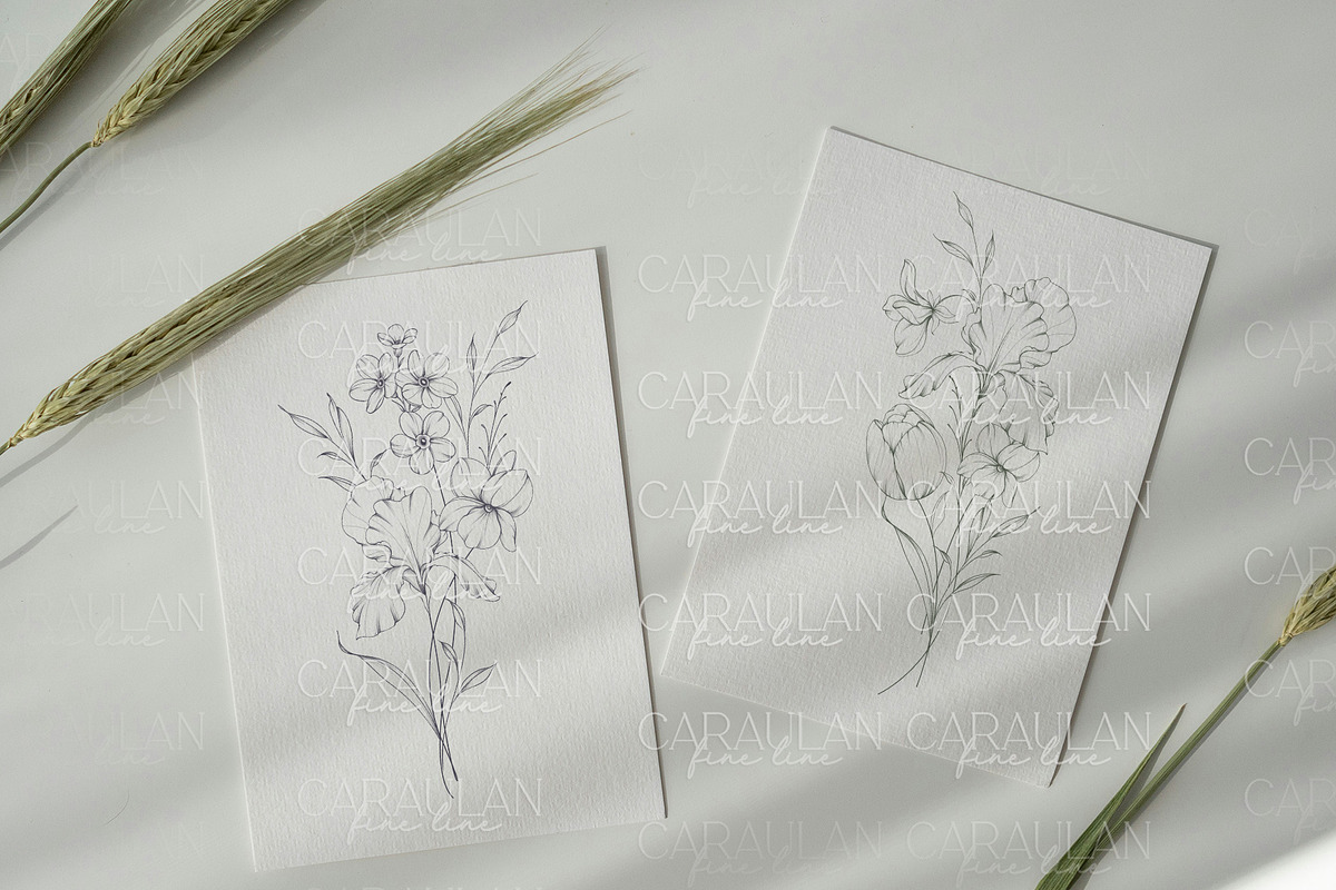 FineLine Floral Stamps for Procreate, a Brush Add-On by CaraulanStore (Photo 8 of 9)