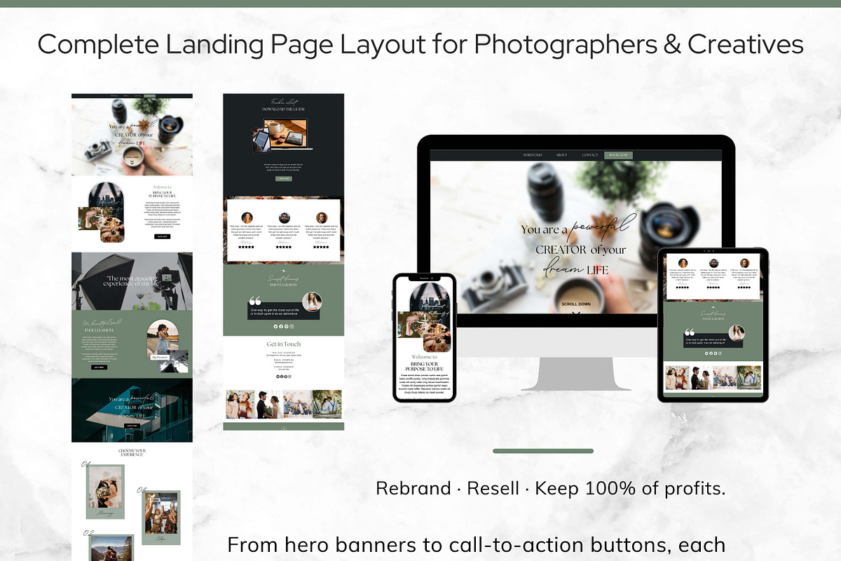 Photography Canva Website Template, a Landing Page Template by Digital Content Mix (Photo 4 of 6)