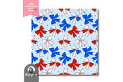Red White Blue Baseball Pattern, a Pattern Graphic by KisbyArt (Thumbnail 2 of 3)