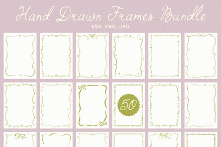 Hand Drawn Whimsical Frames Bundle, an Object Graphic by Ayya Studio