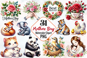 Mothers day sublimation clipart, an Illustration by RobertsArt