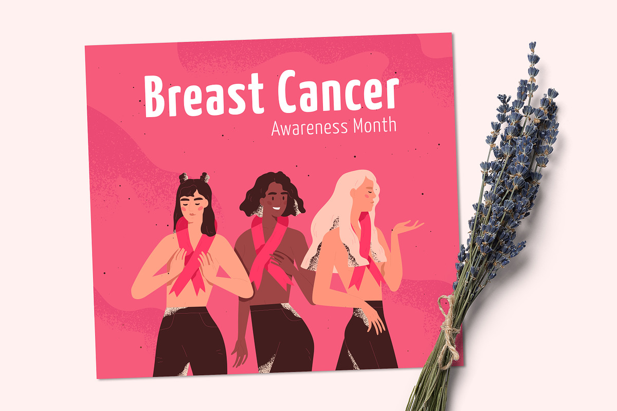 Breast Cancer Awareness Month card, a Healthcare Illustration by Good Studio (Photo 3 of 3)