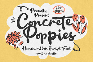 Concrete Poppies Organic Script Font, a Script Font by Inviline.co