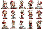 Christmas Kids Clipart Bundle, an Illustration by Craft Nest (Thumbnail 4 of 6)