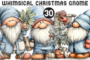 Whimsical Christmas Gnome Clipart, an Illustration by Black Bird Studio (Thumbnail 1 of 6)