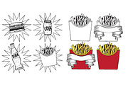 Fast food vector set, a Food Illustration by Vavavka (Thumbnail 5 of 10)