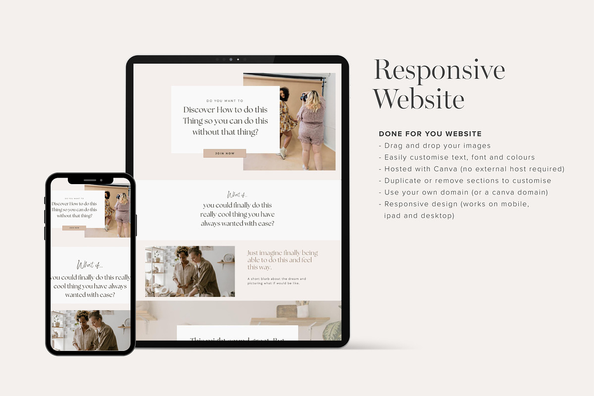 Course Sales Page Template Canva, a Landing Page Template by Tabitha Emma (Photo 3 of 6)