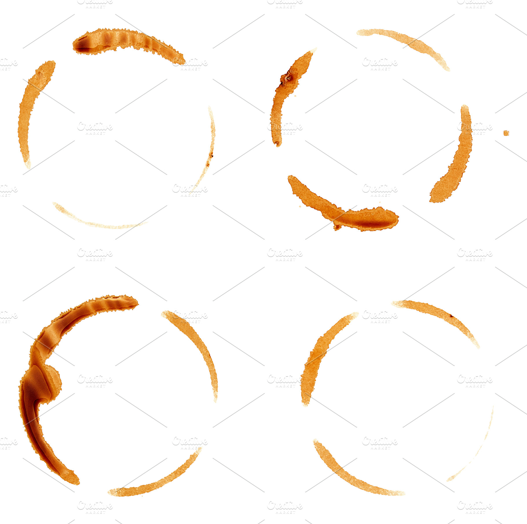 A set of brown stains and rings from coffee or tea cups on an is, a Food & Drink Photo by ndanko